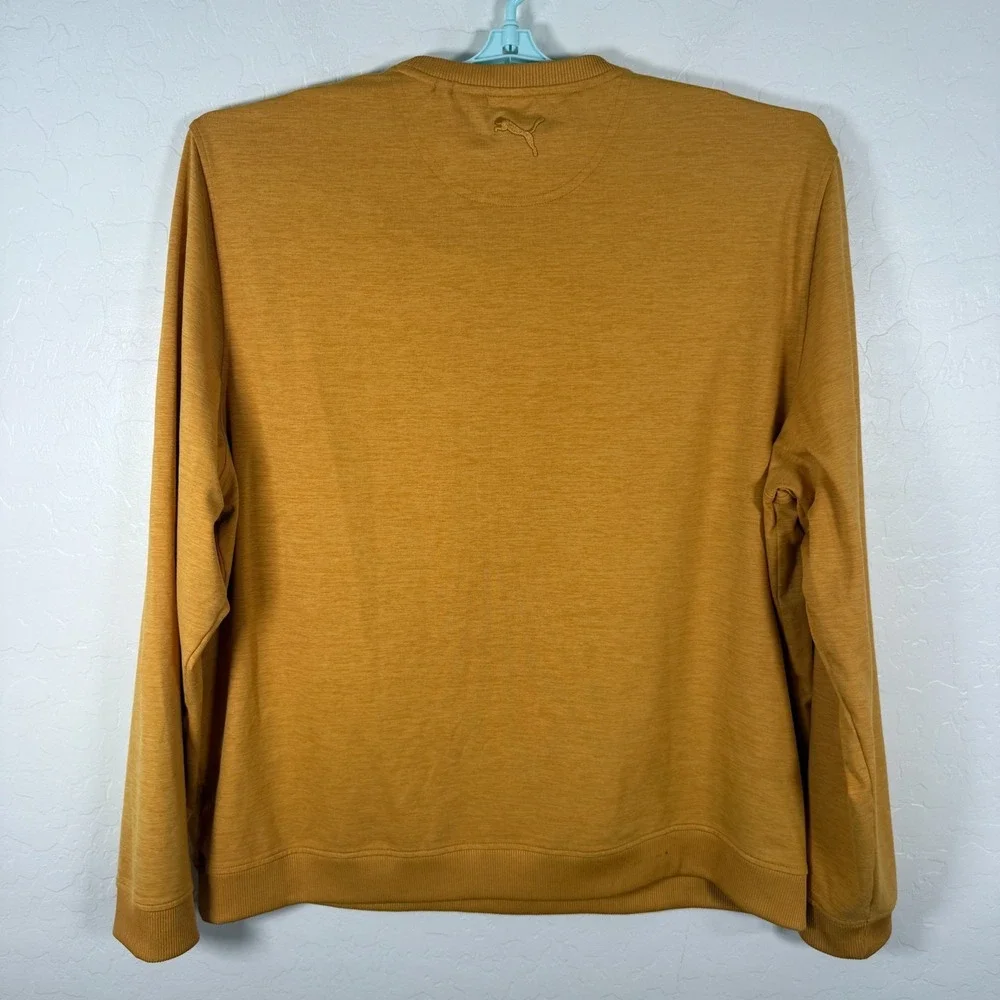 Puma Arnold Palmer Sweater Mens 2XL Yellow Crew Neck Golf Performance *